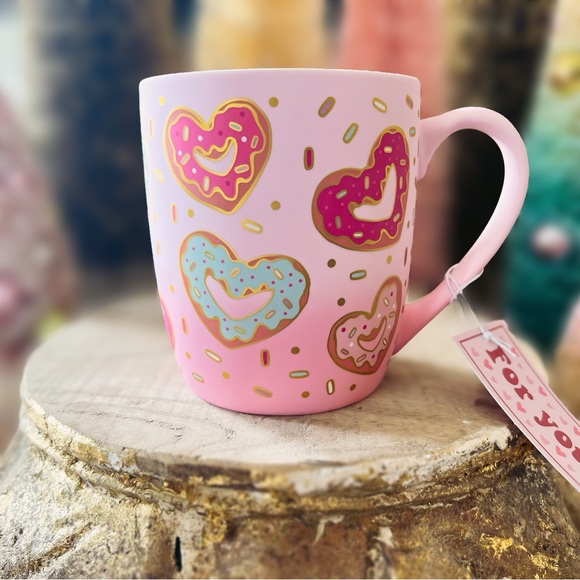 NEW Peppermint & Pine Soft Touch Colorful Heart Donuts Sprinkles Christmas Mug - Picture 2 of 12